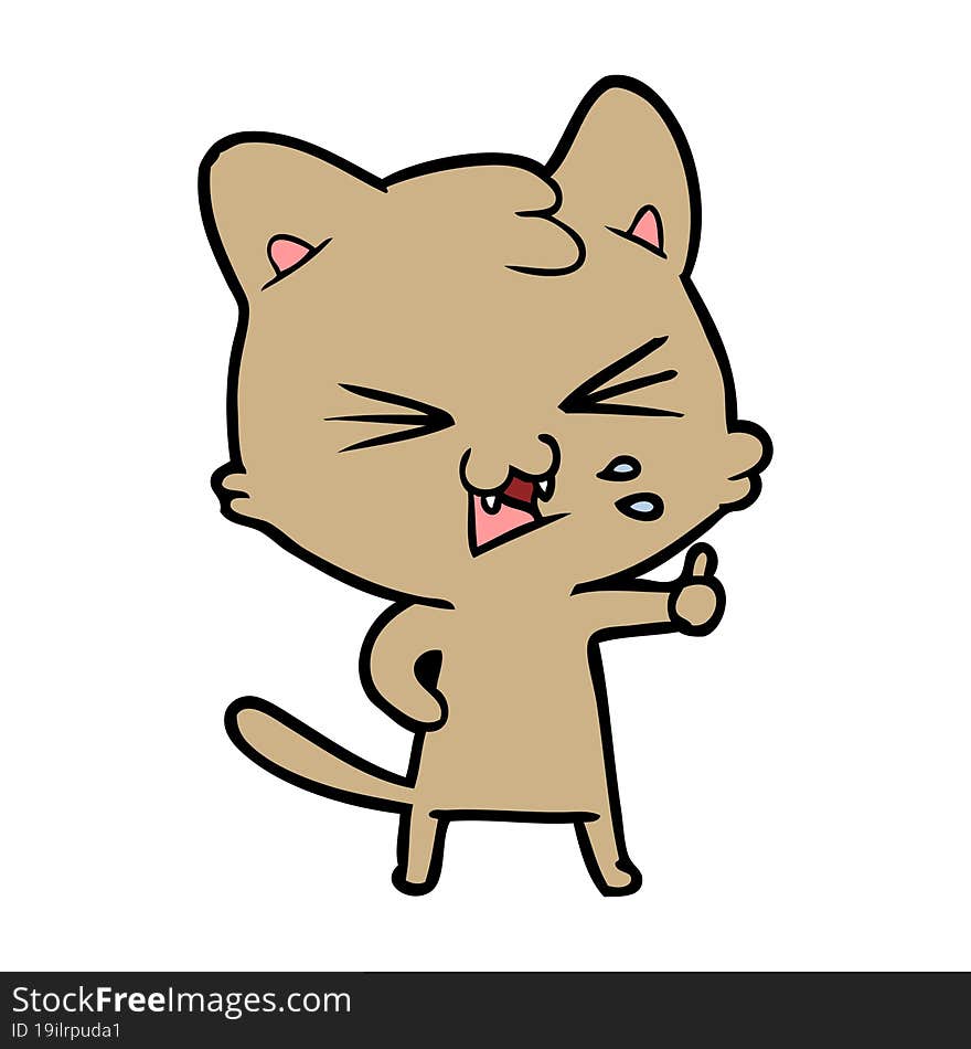 cartoon cat hissing. cartoon cat hissing