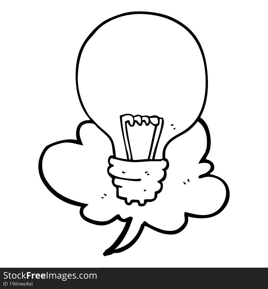 speech bubble cartoon light bulb