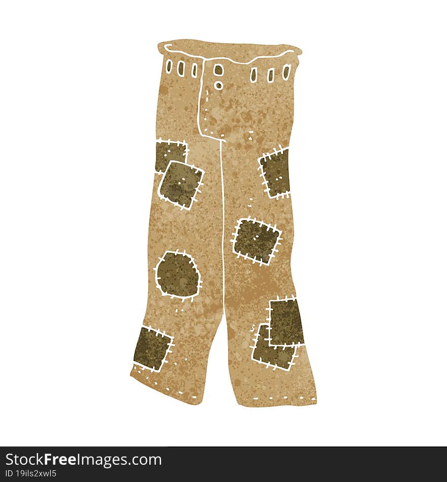 cartoon patched old pants