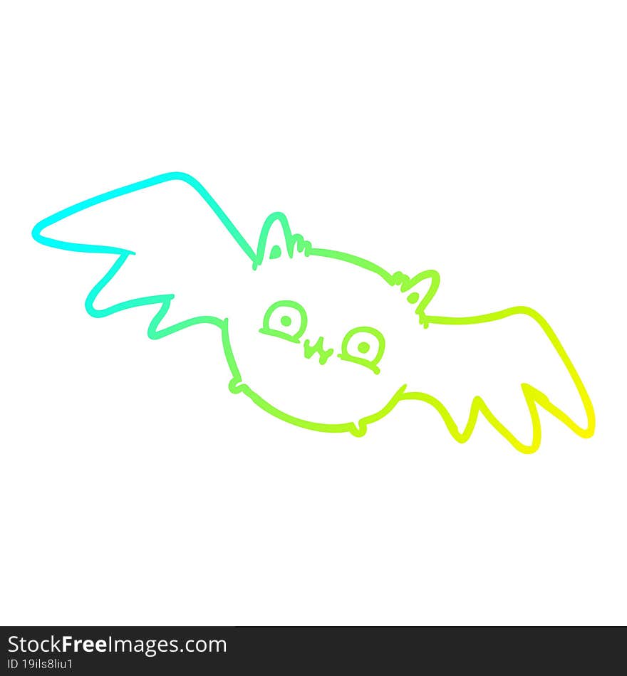 cold gradient line drawing vampire halloween bat