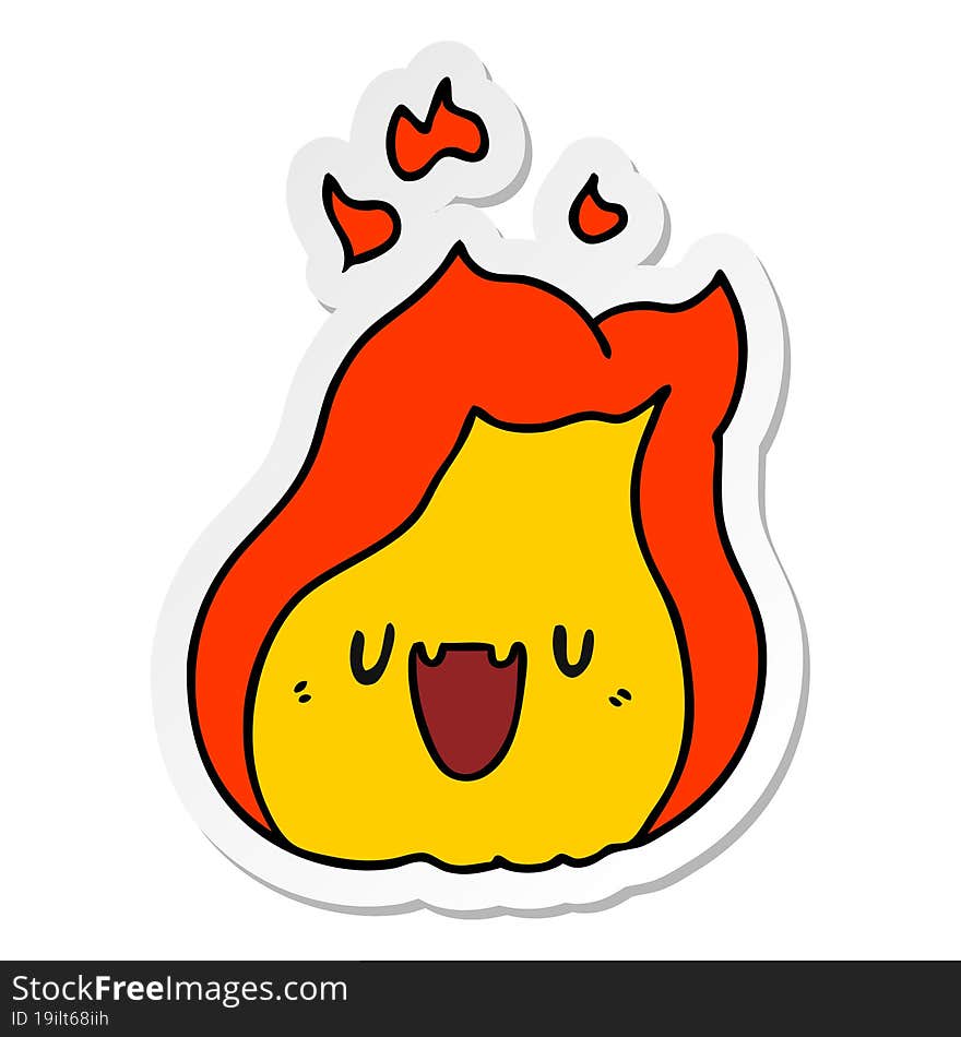 sticker cartoon kawaii cute fire flame