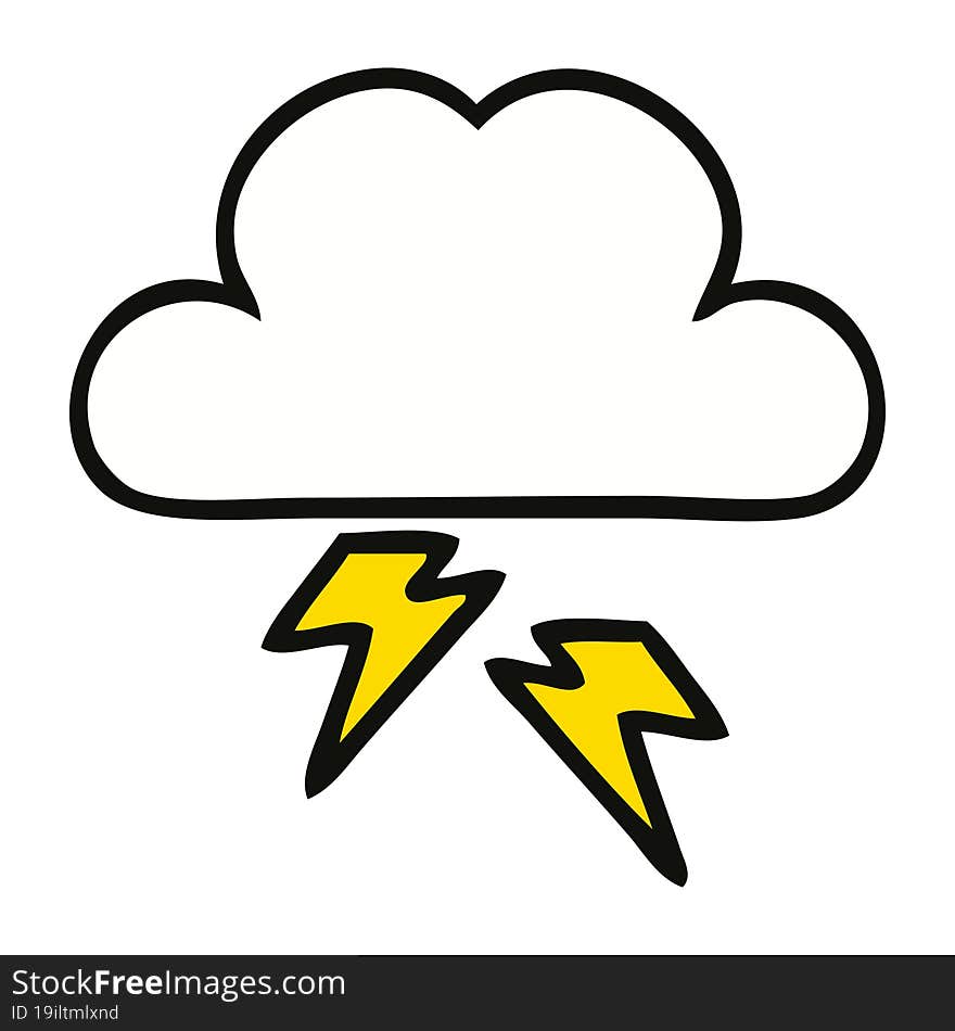 cute cartoon thunder cloud