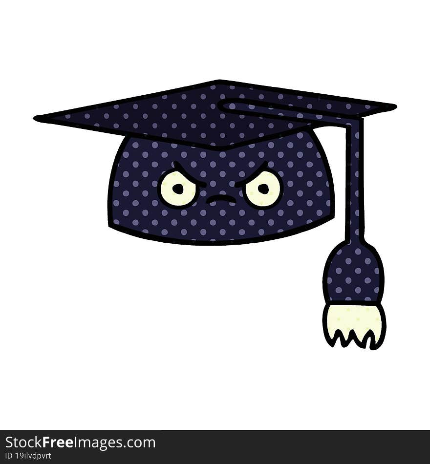 Comic Book Style Cartoon Graduation Hat