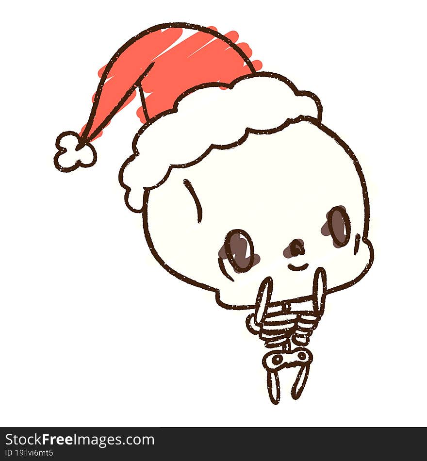 Festive Skeleton Chalk Drawing