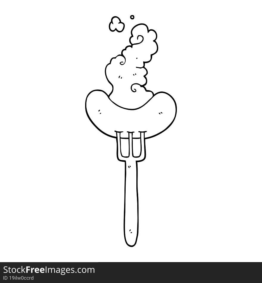 cartoon sausage on fork