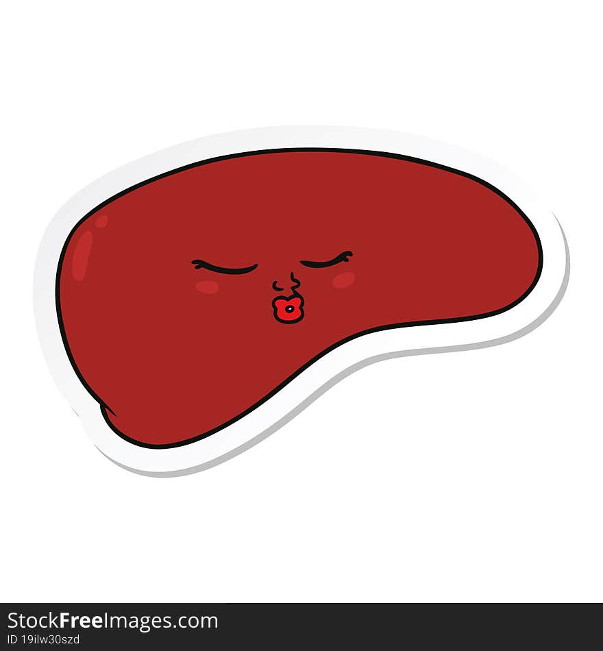 sticker of a cartoon liver