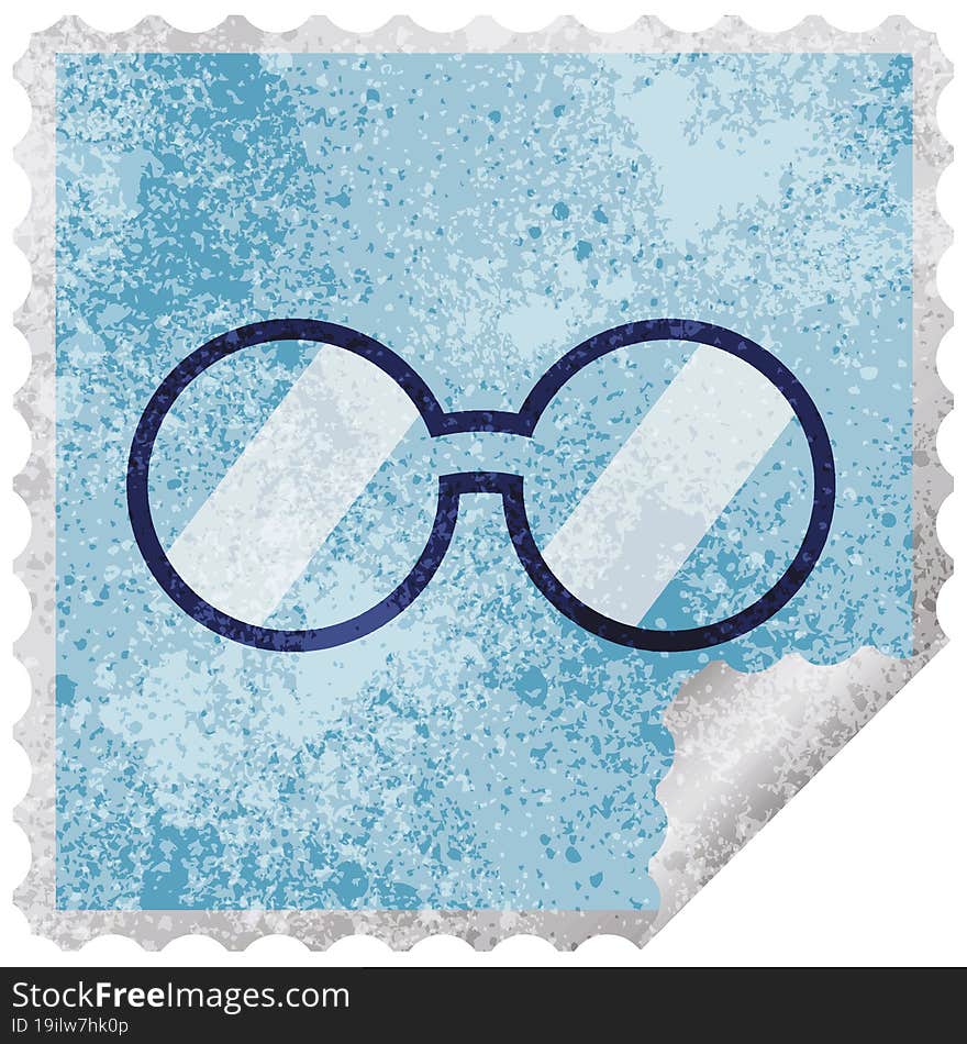 Spectacles Graphic Vector Illustration Square Sticker Stamp