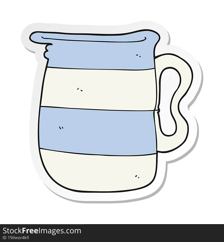 Sticker Of A Cartoon Milk Jug