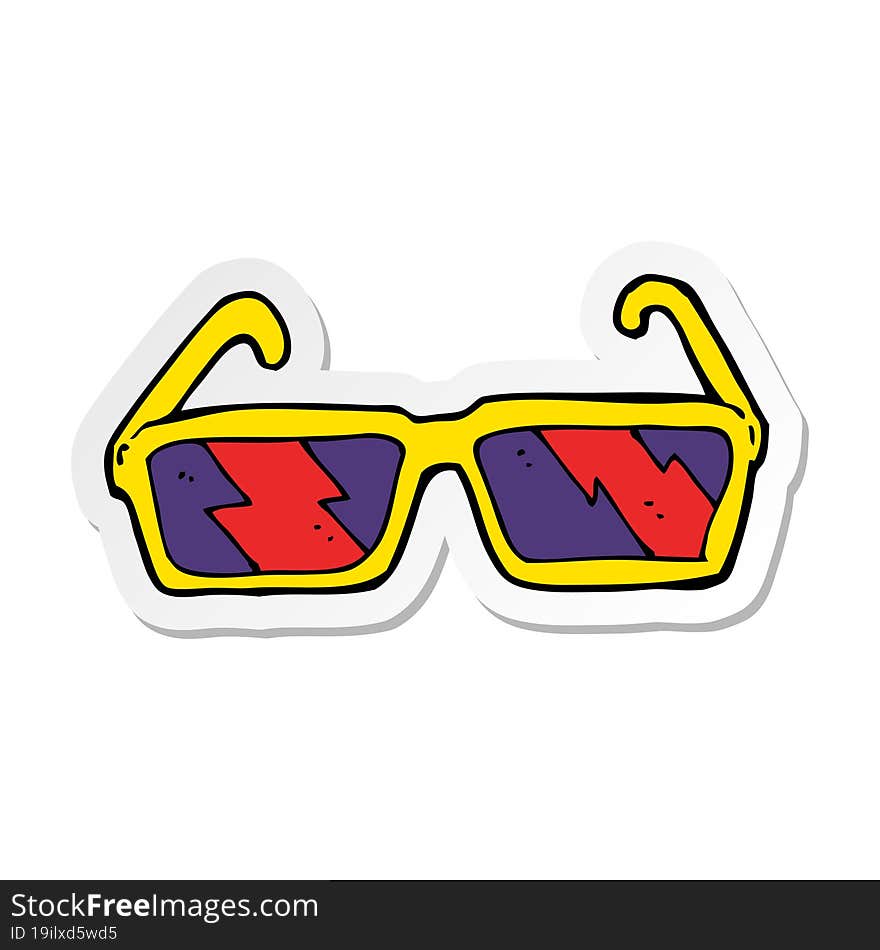 Sticker Of A Cartoon Sunglasses