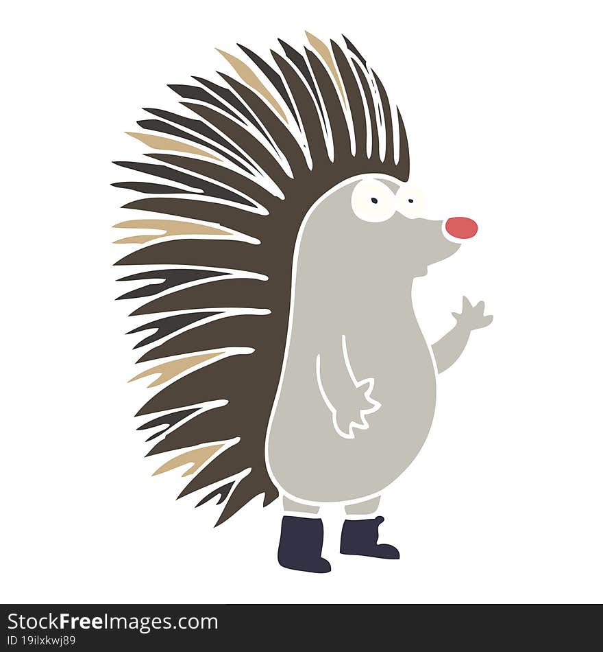 cartoon doodle spiky hedgehog