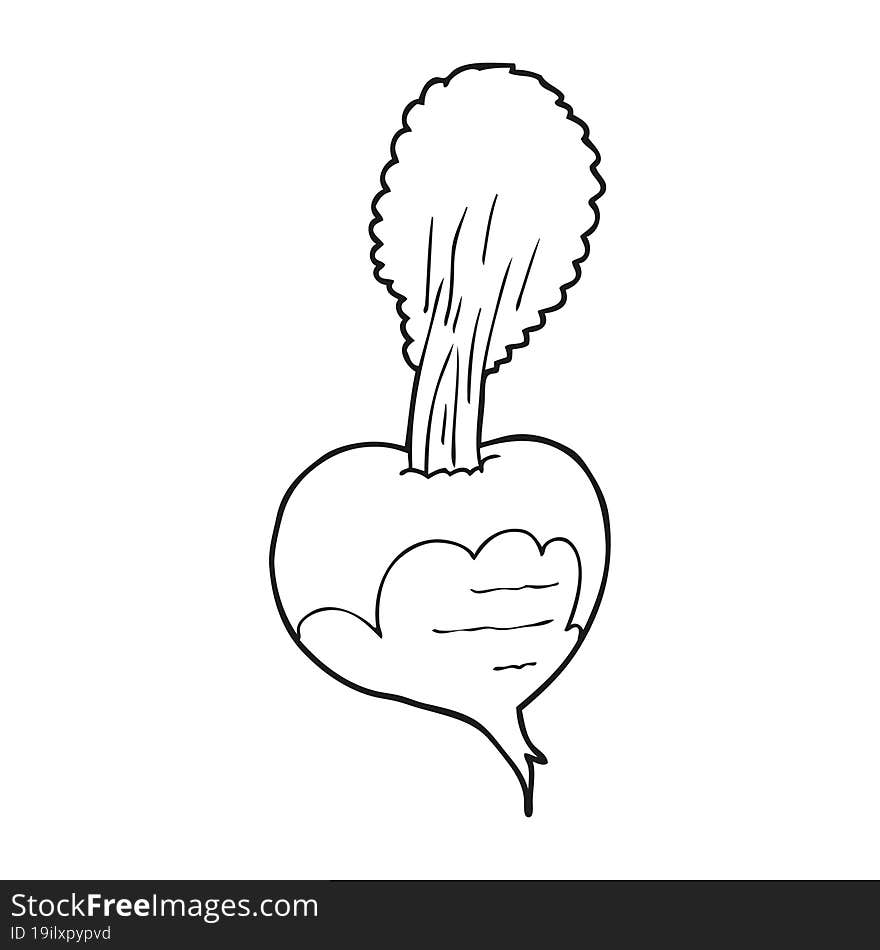 black and white cartoon beetroot