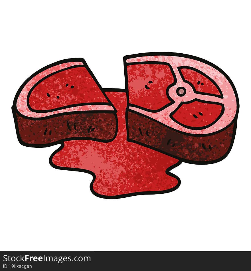 cartoon doodle rare steak