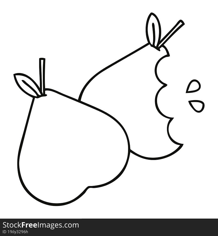 Line Drawing Cartoon Pears