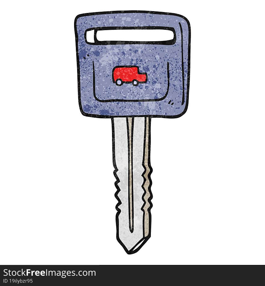 textured cartoon car key