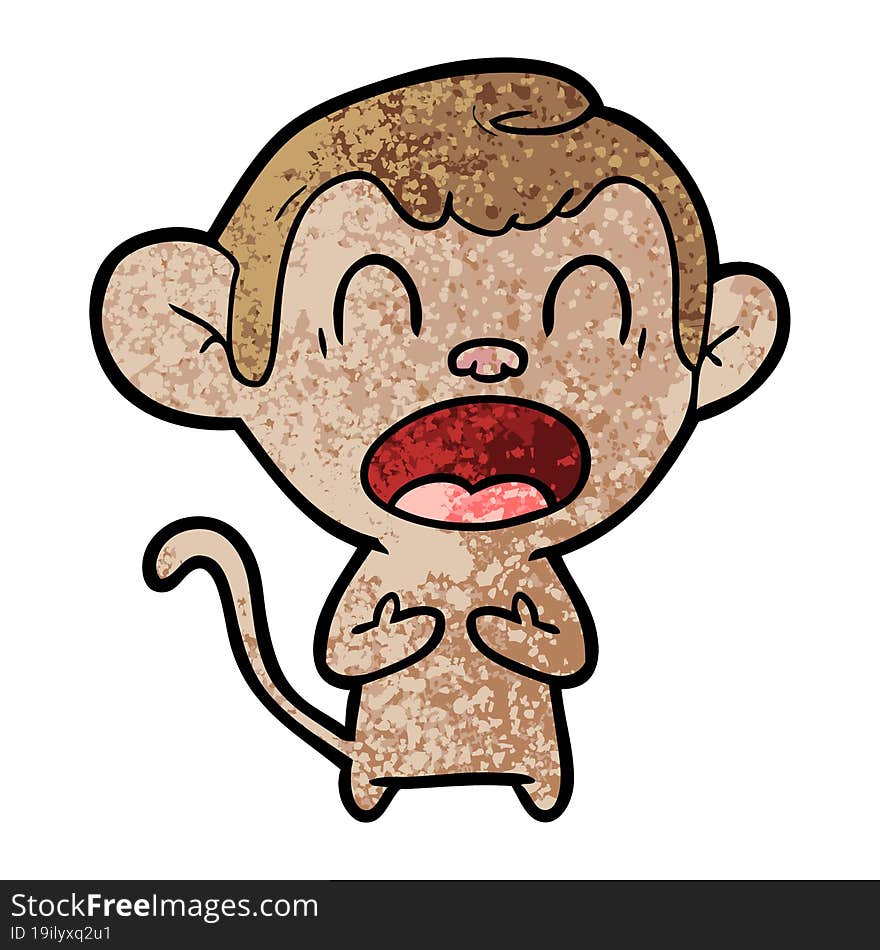 shouting cartoon monkey. shouting cartoon monkey