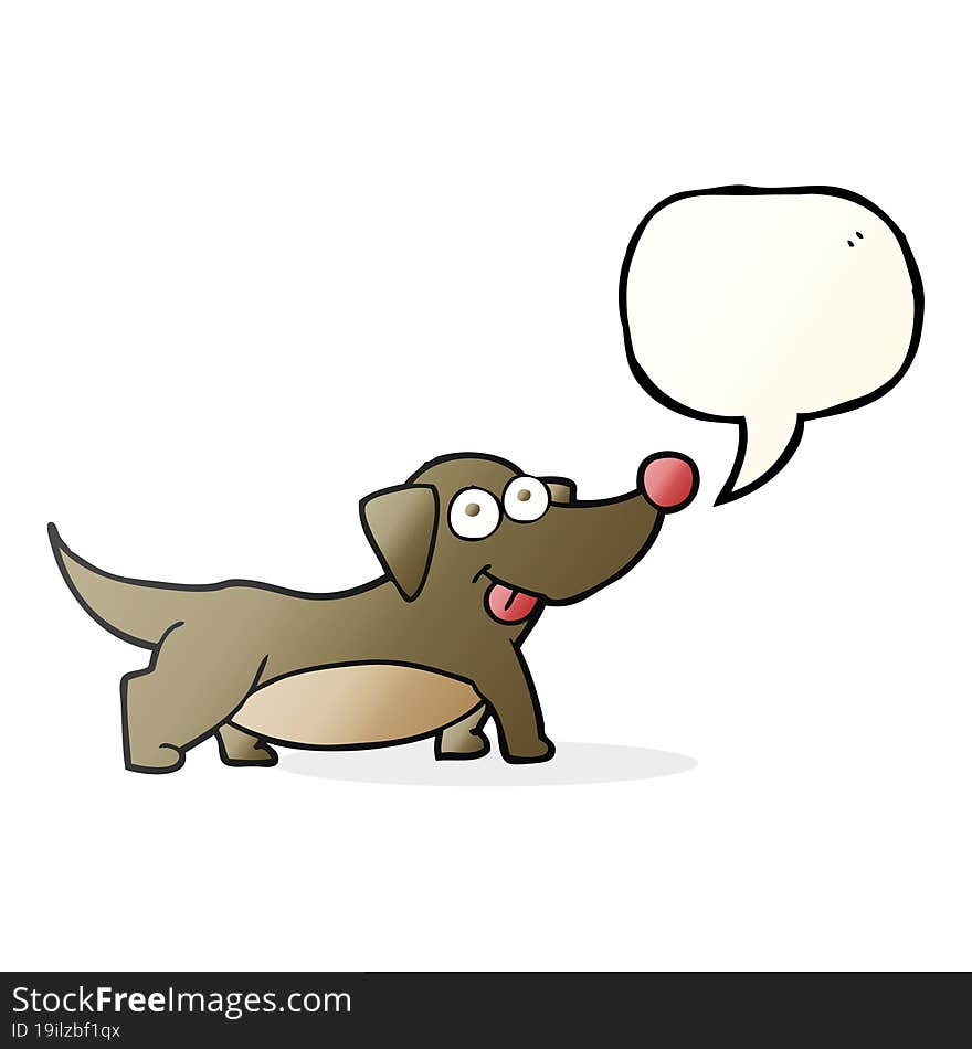 speech bubble cartoon happy little dog