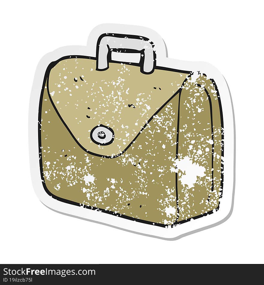 retro distressed sticker of a cartoon old briefcase