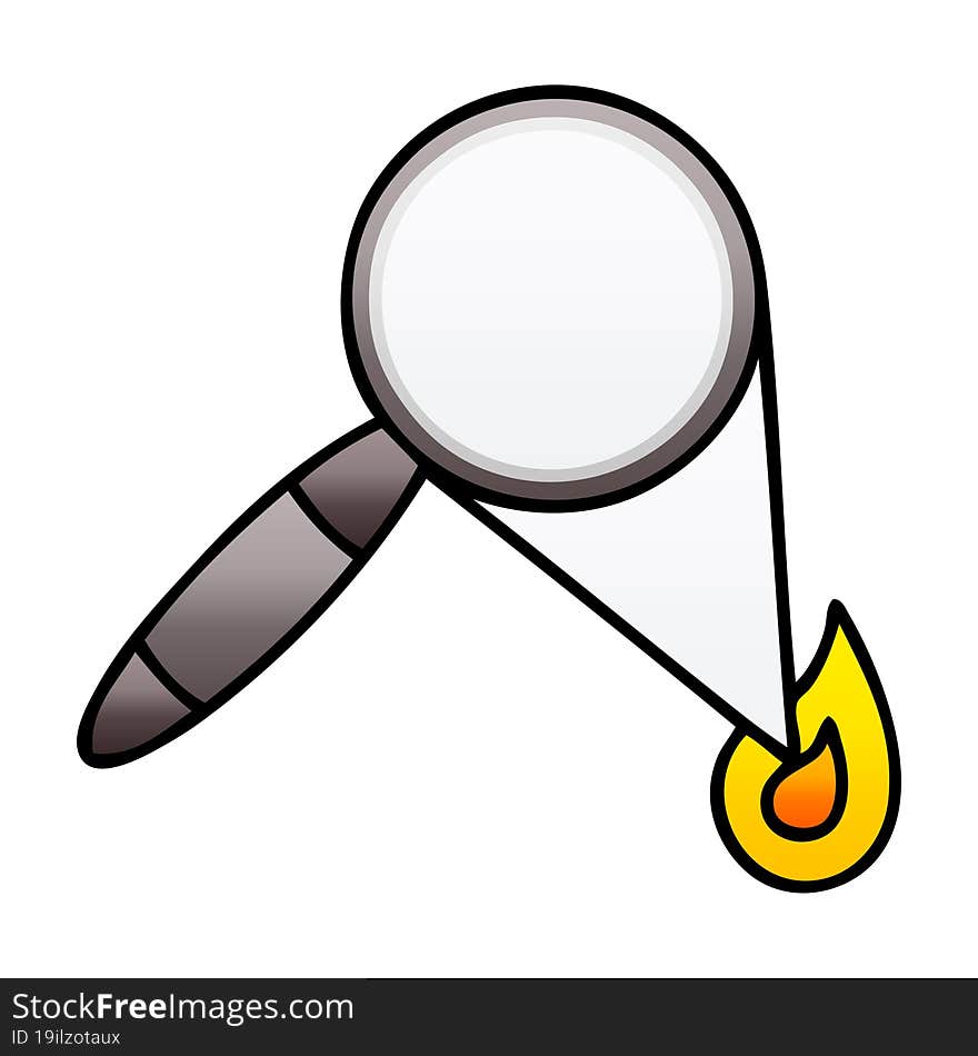 gradient shaded cartoon magnifying glass