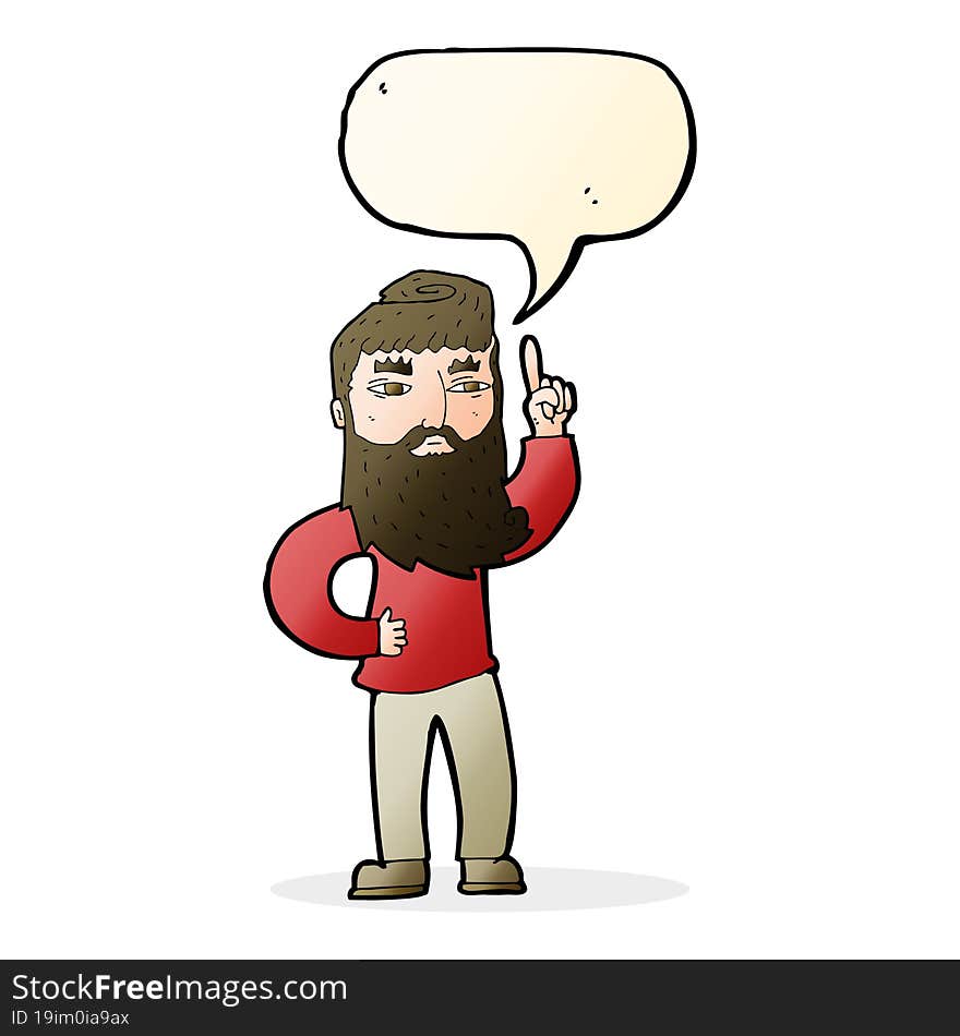 cartoon man with idea with speech bubble