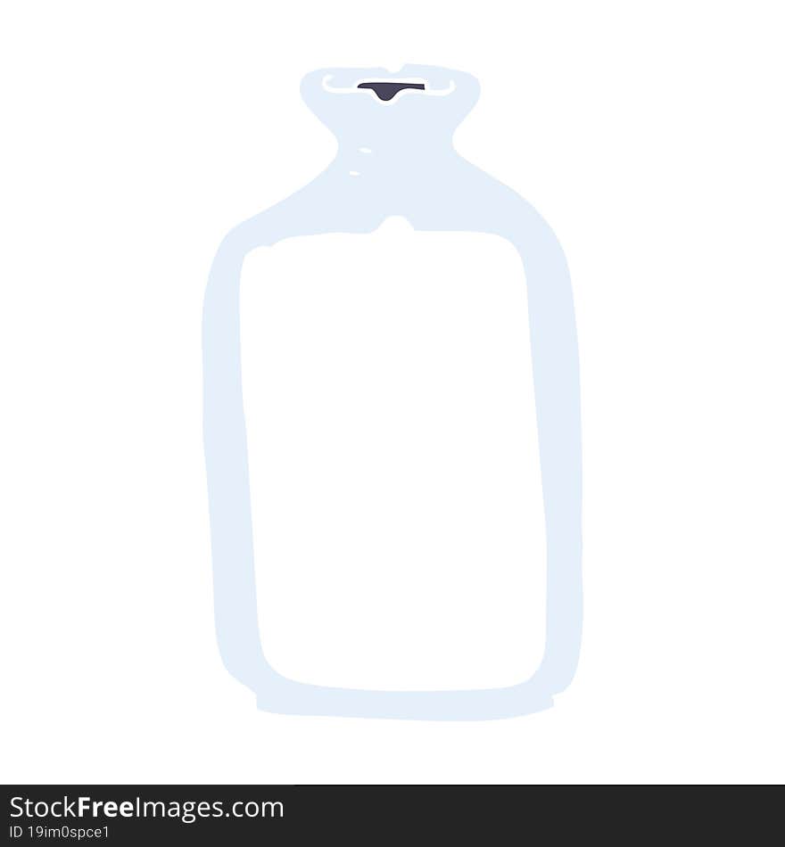 flat color illustration of a cartoon hot water bottle