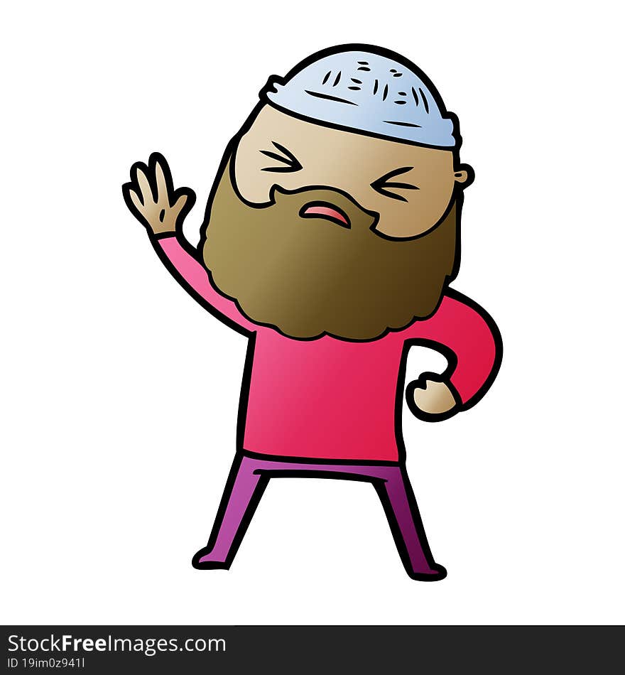 cartoon man with beard. cartoon man with beard