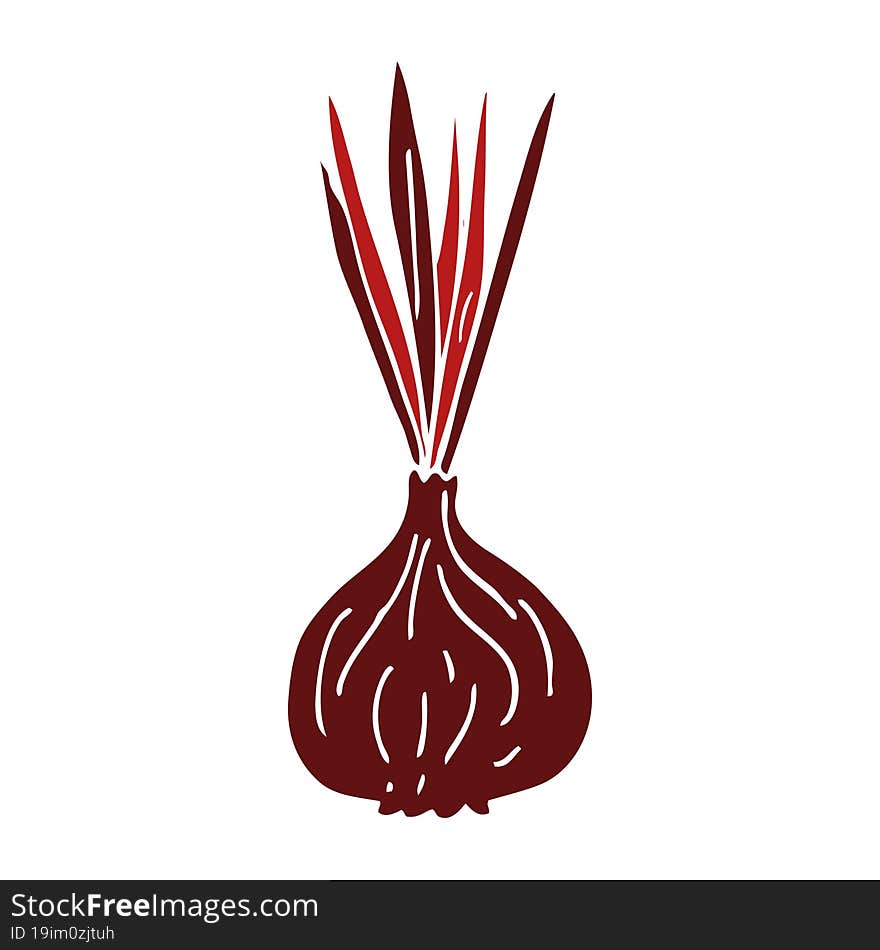 cartoon doodle sprouting onion