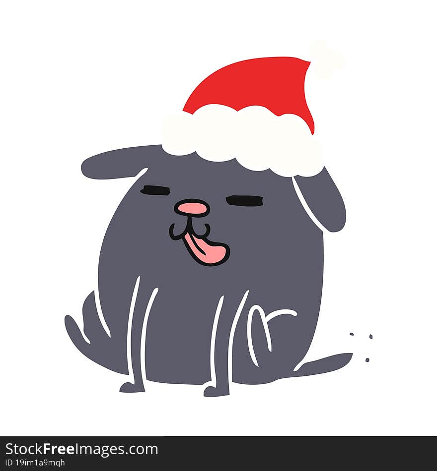 christmas cartoon of kawaii dog