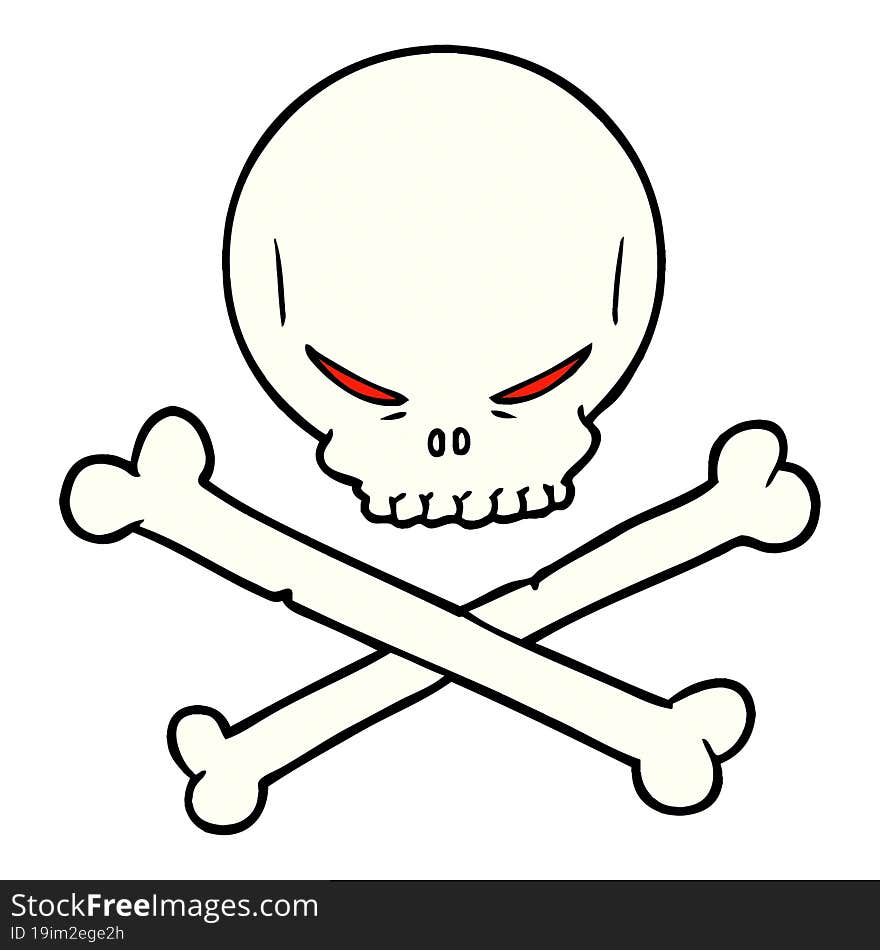 cartoon skull and crossbones. cartoon skull and crossbones