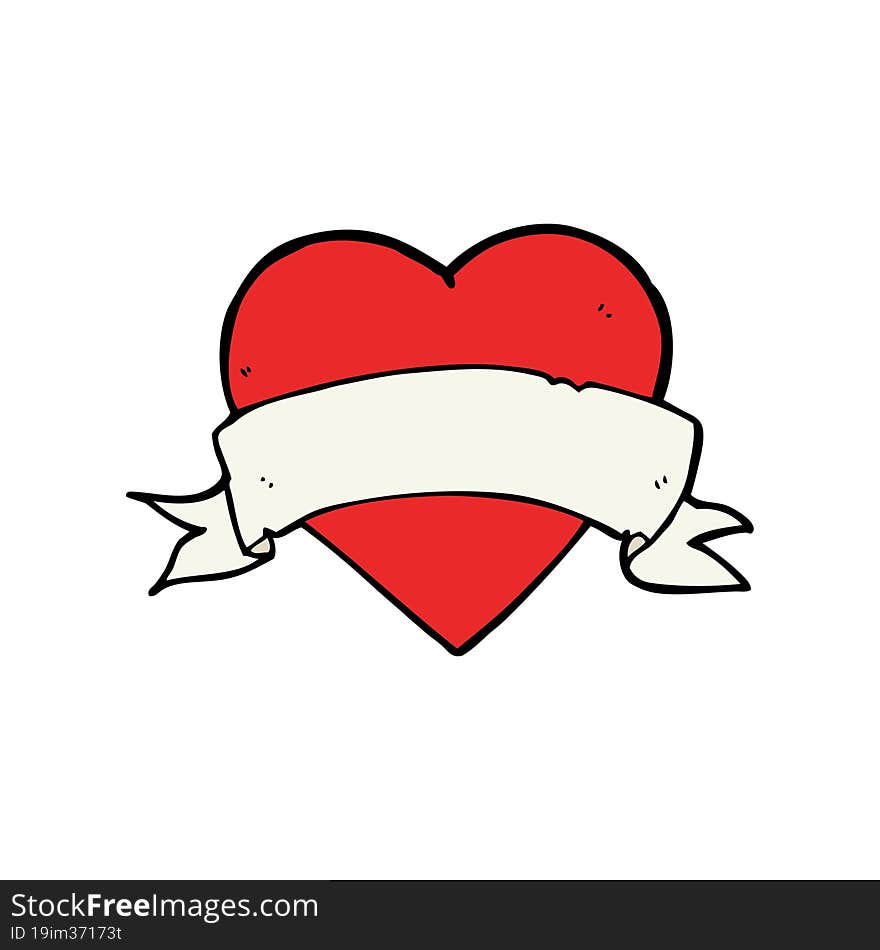 cartoon heart tattoo