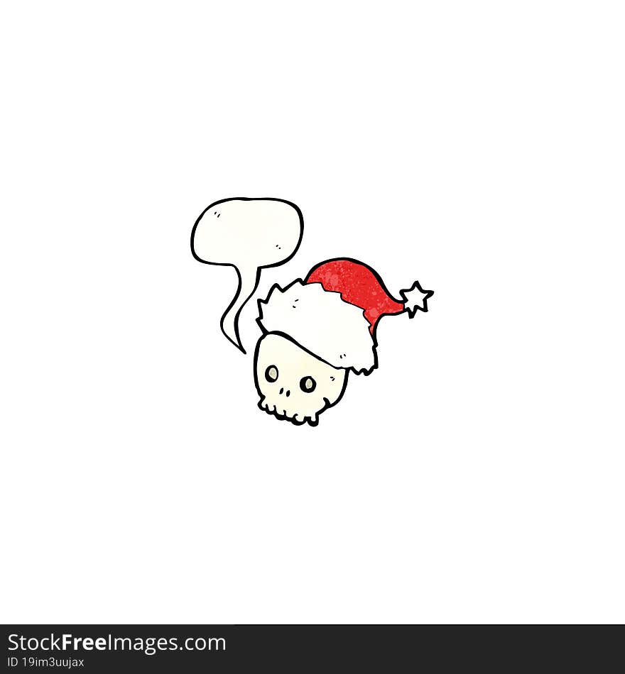 cartoon skull in christmas hat