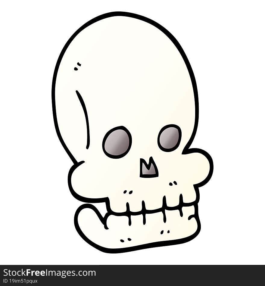 Cartoon Doodle Funny Skull