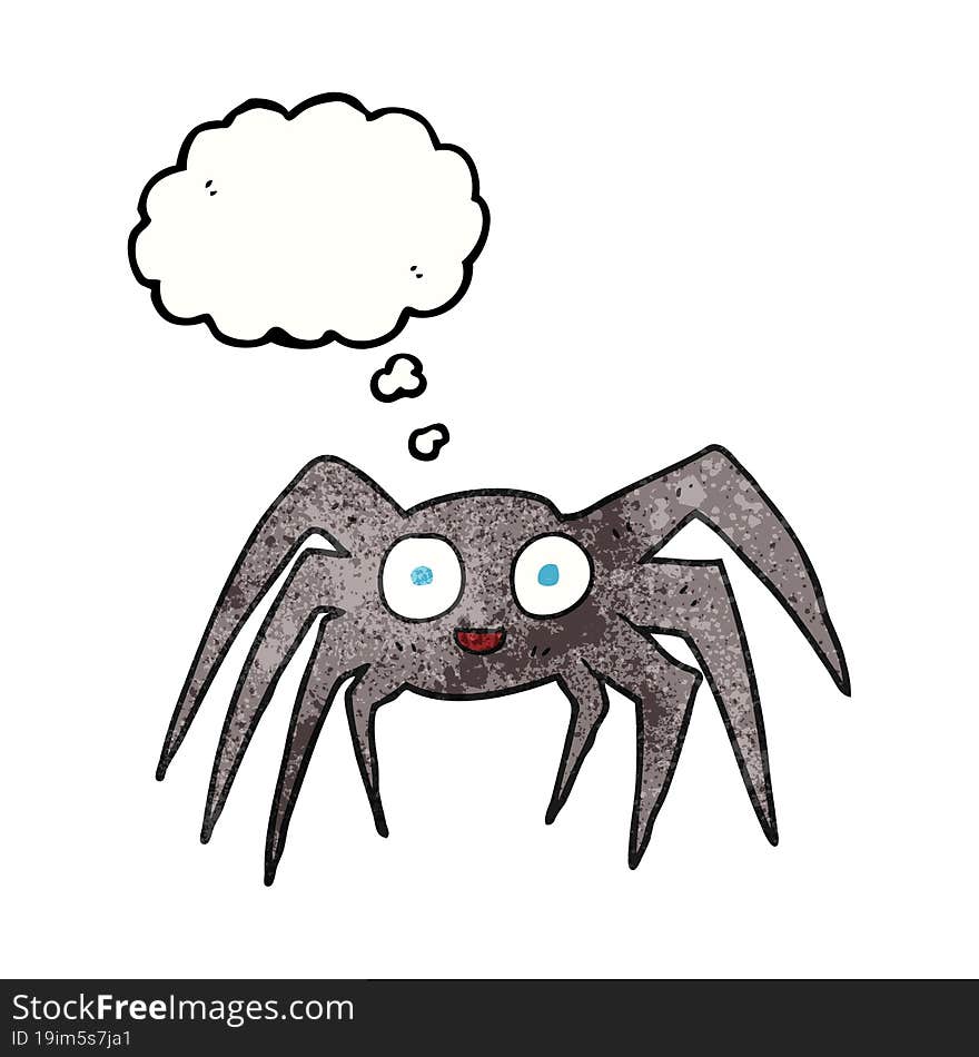 thought bubble textured cartoon spider