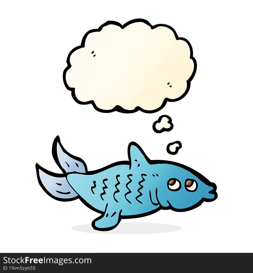 cartoon fish with thought bubble