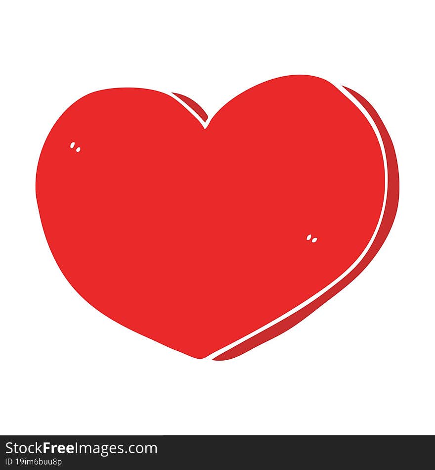 Flat Color Style Cartoon Heart