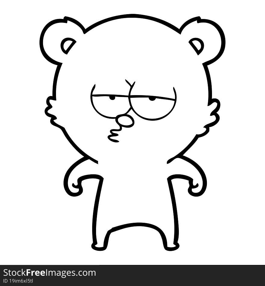 bored bear cartoon. bored bear cartoon