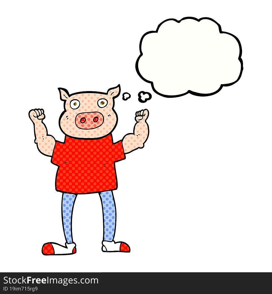 thought bubble cartoon pig man