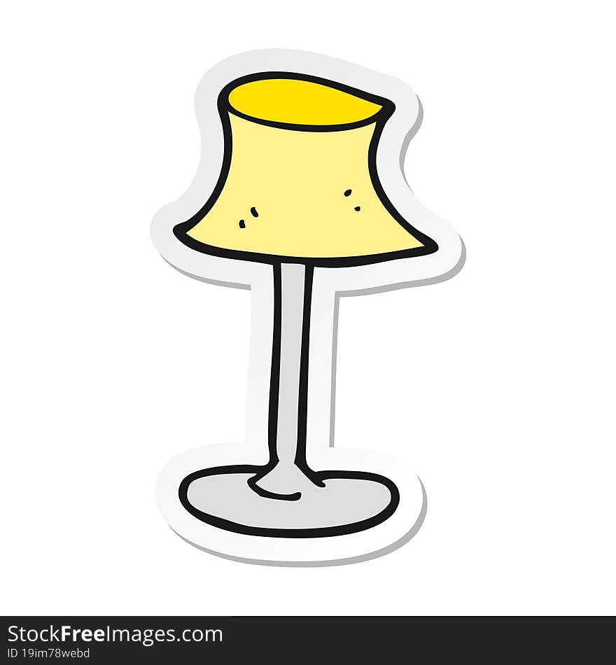 sticker of a cartoon lamp