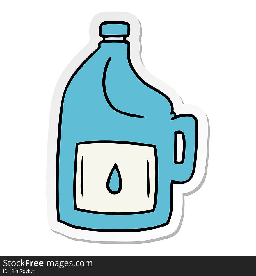 sticker cartoon doodle of a large drinking bottle