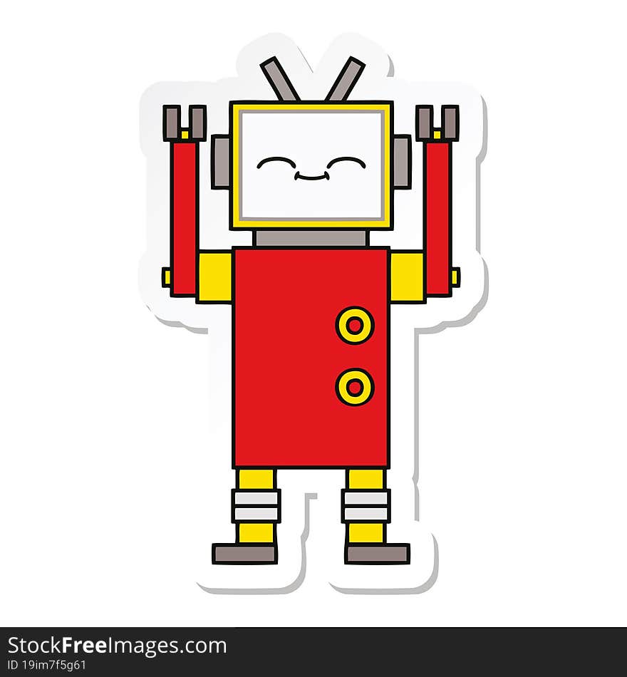 sticker of a cute cartoon robot