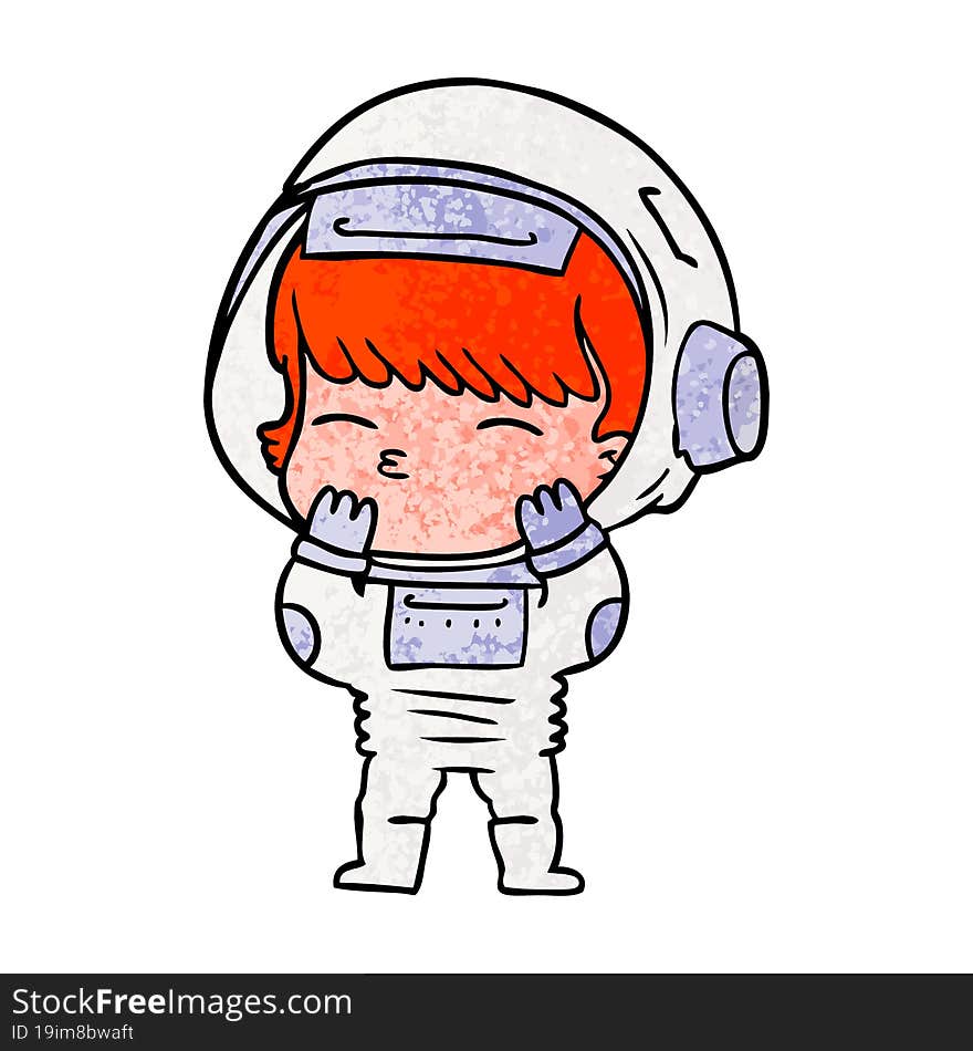 cartoon curious astronaut. cartoon curious astronaut