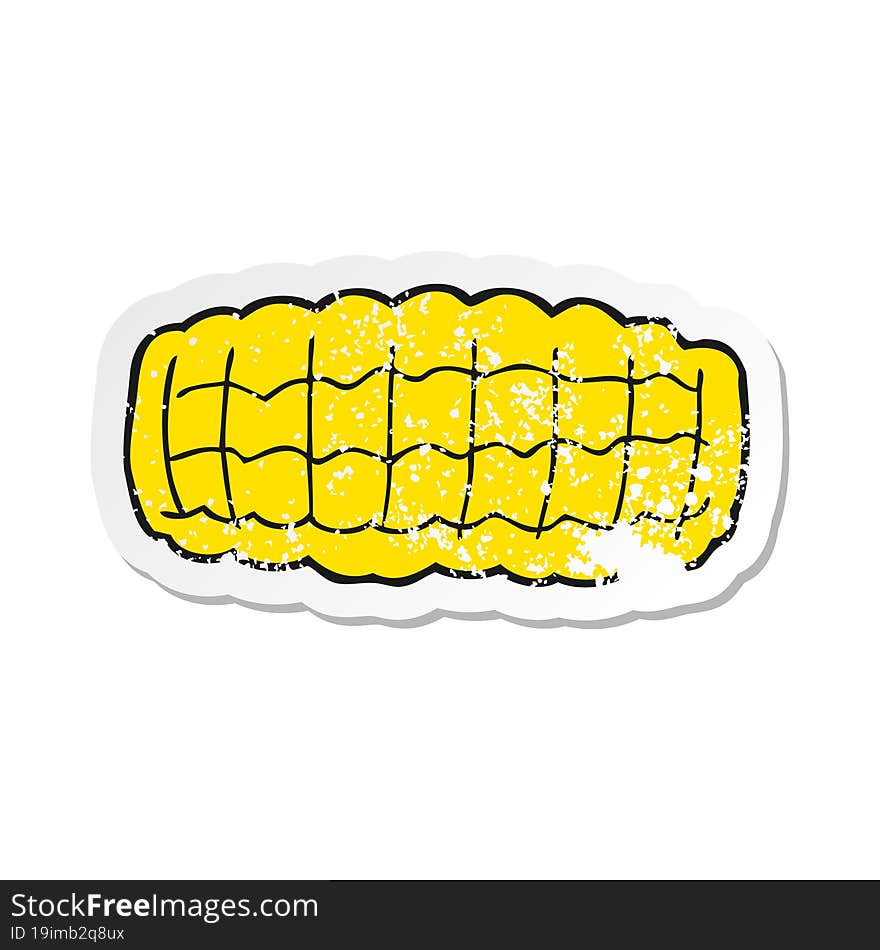 retro distressed sticker of a cartoon corn cob