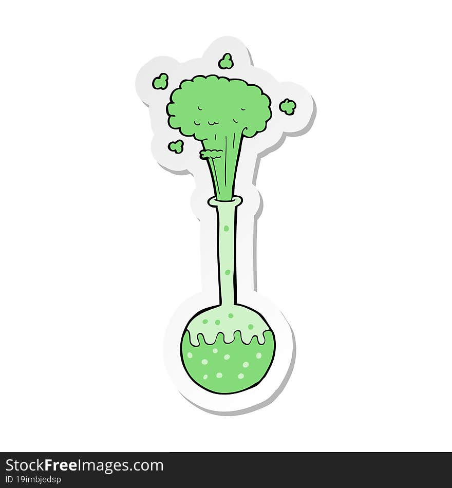 sticker of a cartoon science experiment