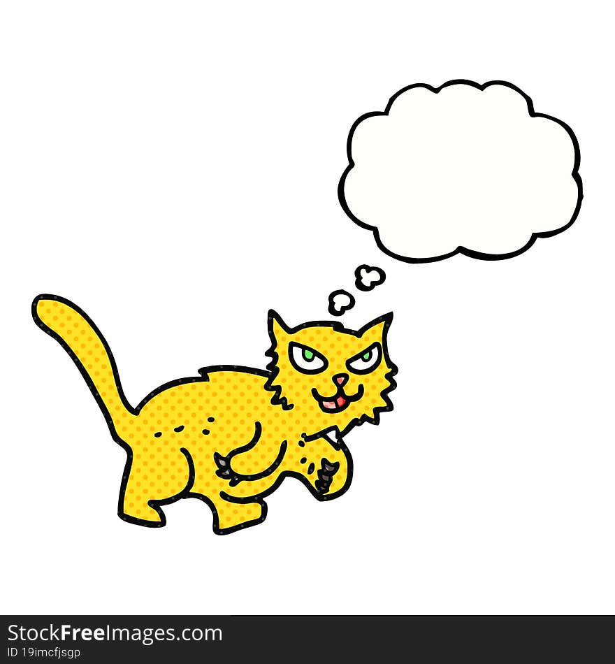 thought bubble cartoon cat