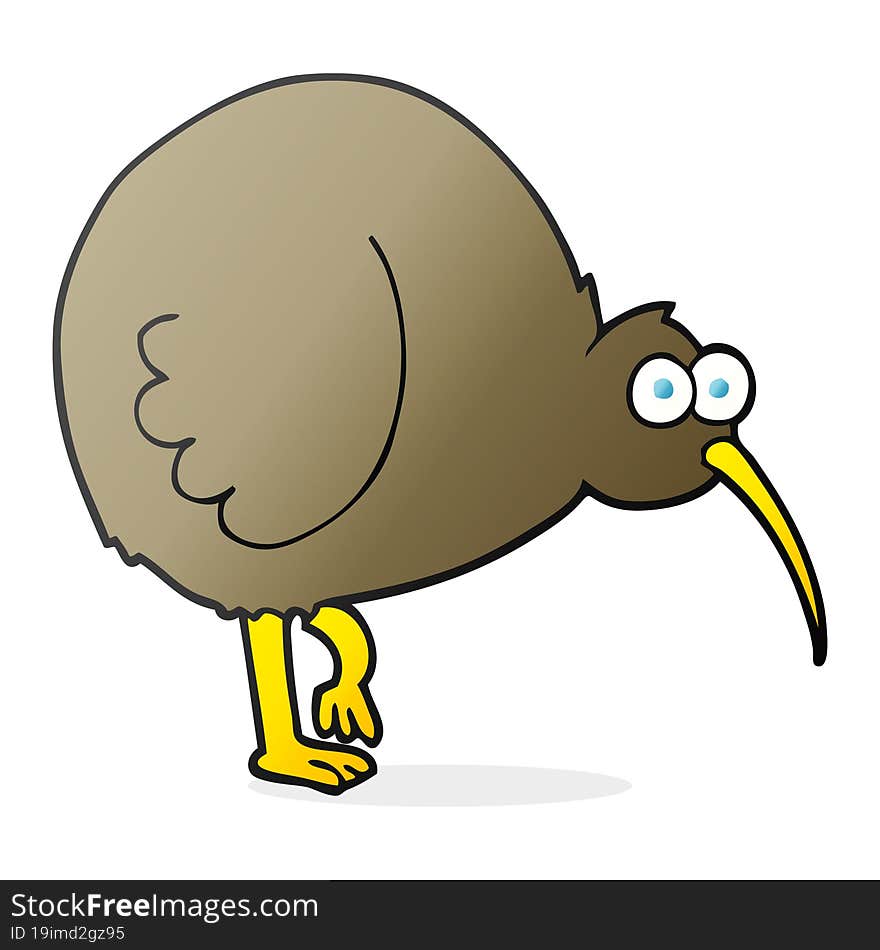 freehand drawn cartoon kiwi bird