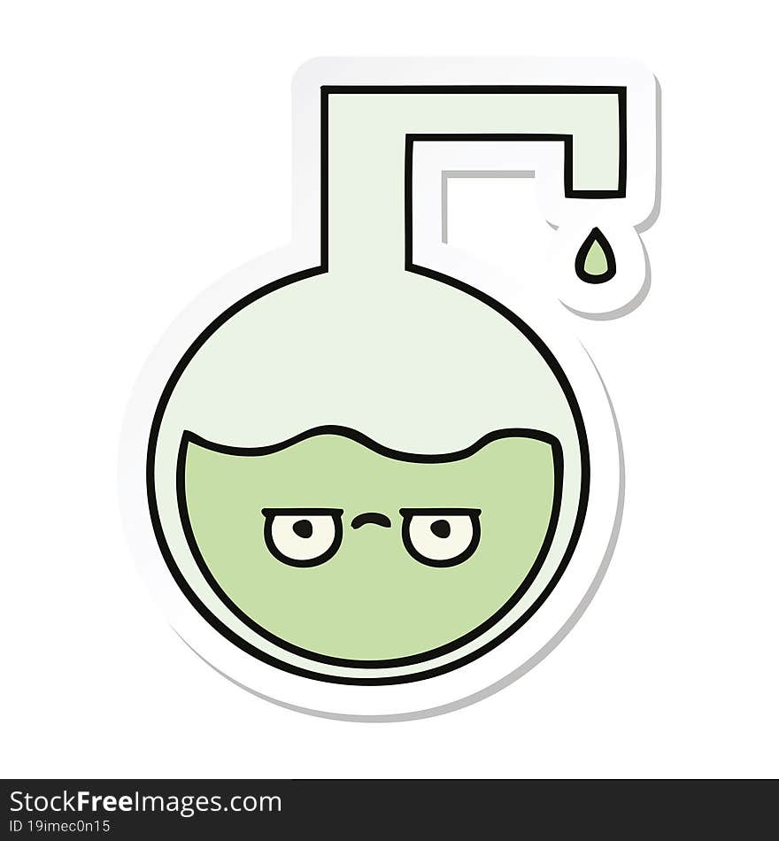 sticker of a cute cartoon science experiment