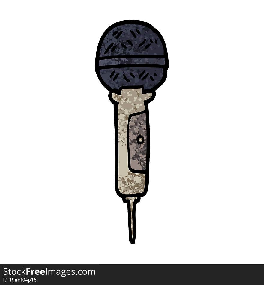 grunge textured illustration cartoon microphone