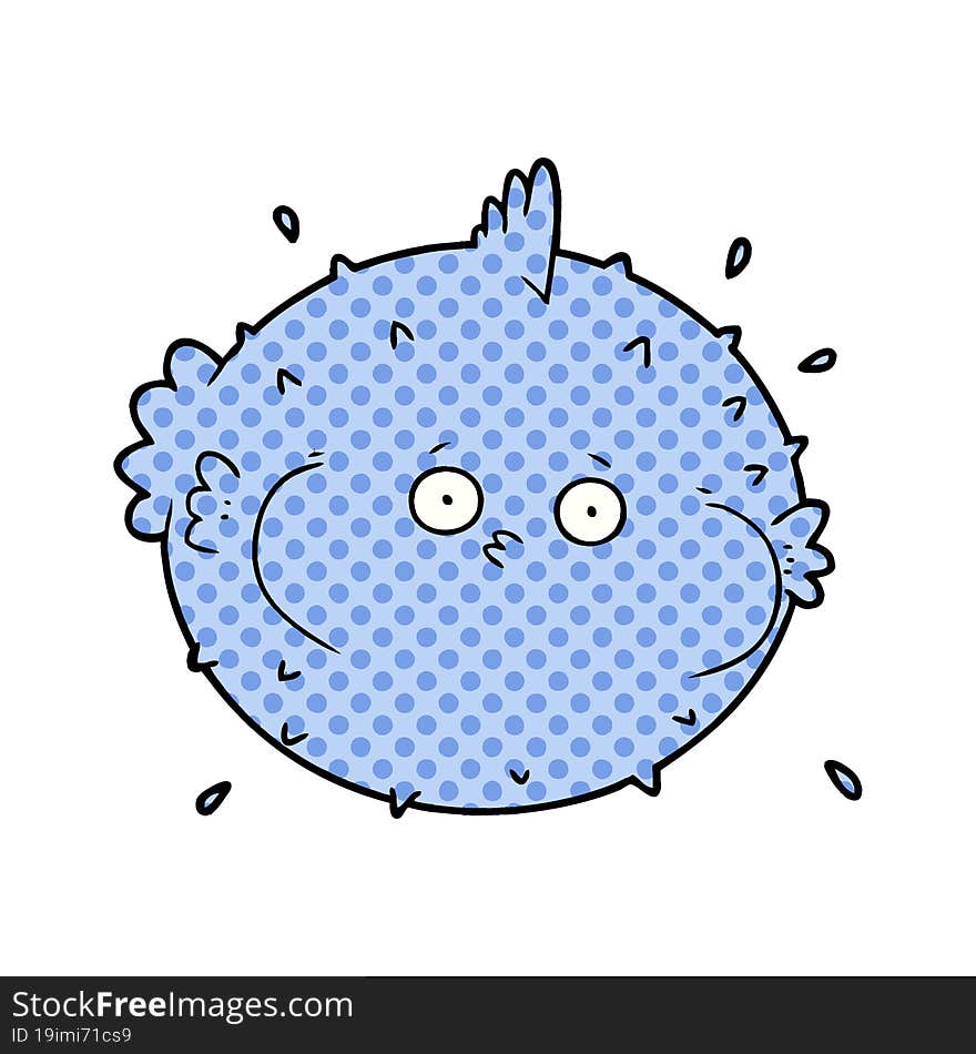 cartoon puffer fish. cartoon puffer fish