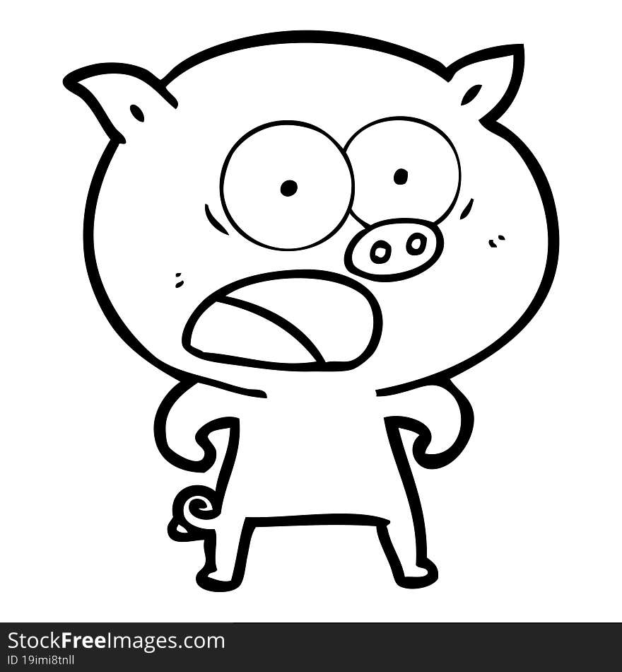 cartoon pig shouting. cartoon pig shouting