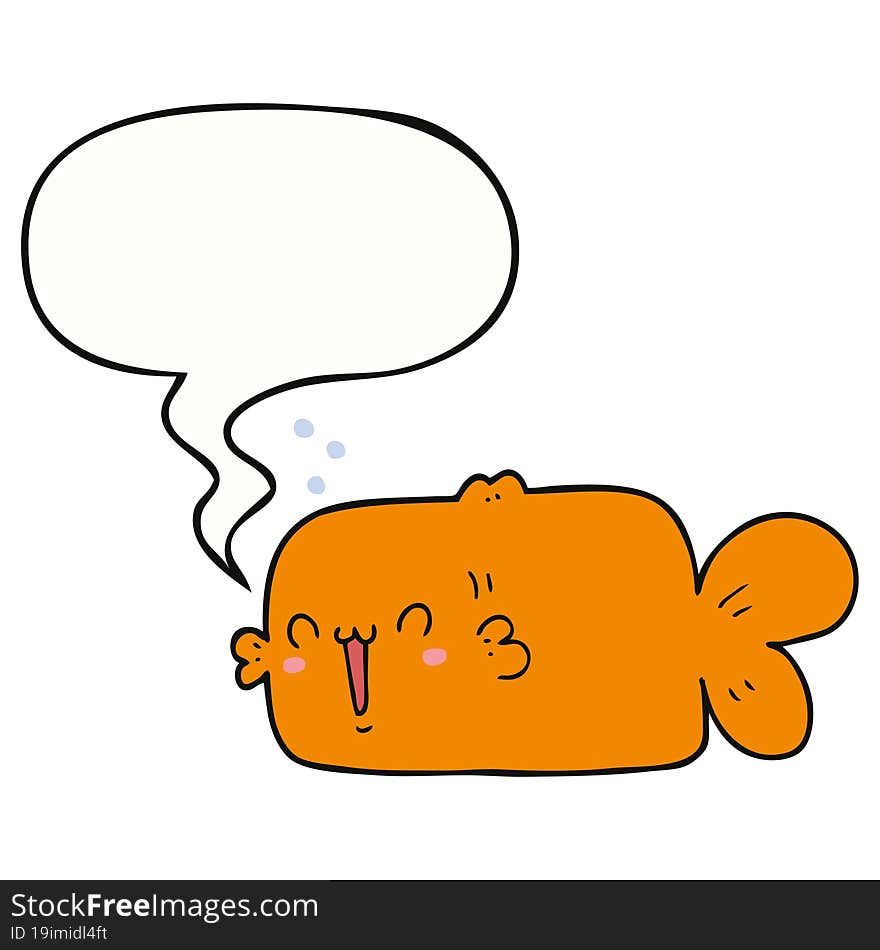 cartoon fish and speech bubble