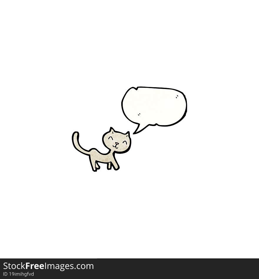 cartoon cat with speech bubble